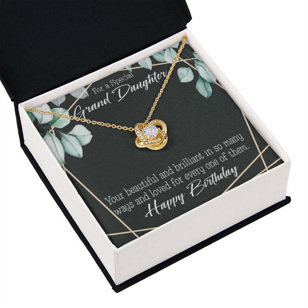 To My Granddaughter Happy Birthday Infinity Knot Necklace Message Card-Express Your Love Gifts
