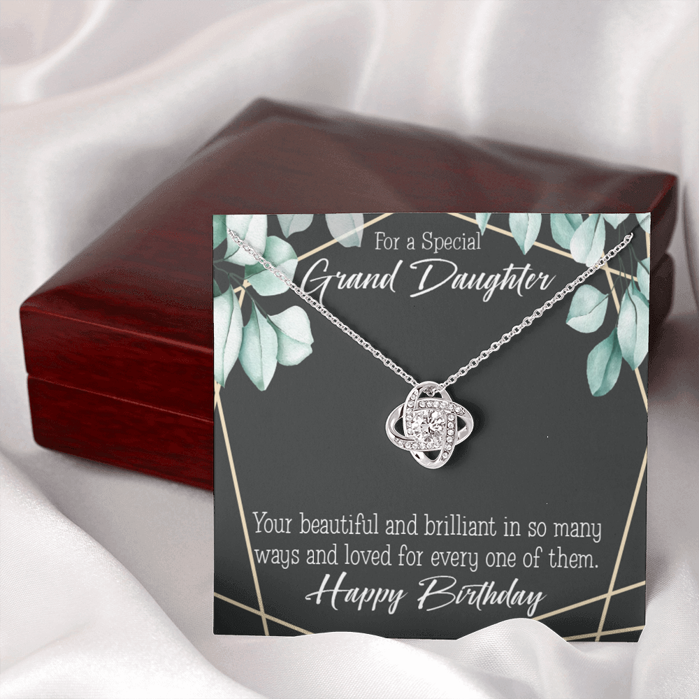 To My Granddaughter Happy Birthday Infinity Knot Necklace Message Card-Express Your Love Gifts