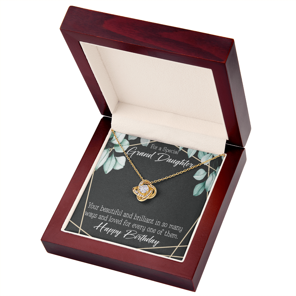 To My Granddaughter Happy Birthday Infinity Knot Necklace Message Card-Express Your Love Gifts