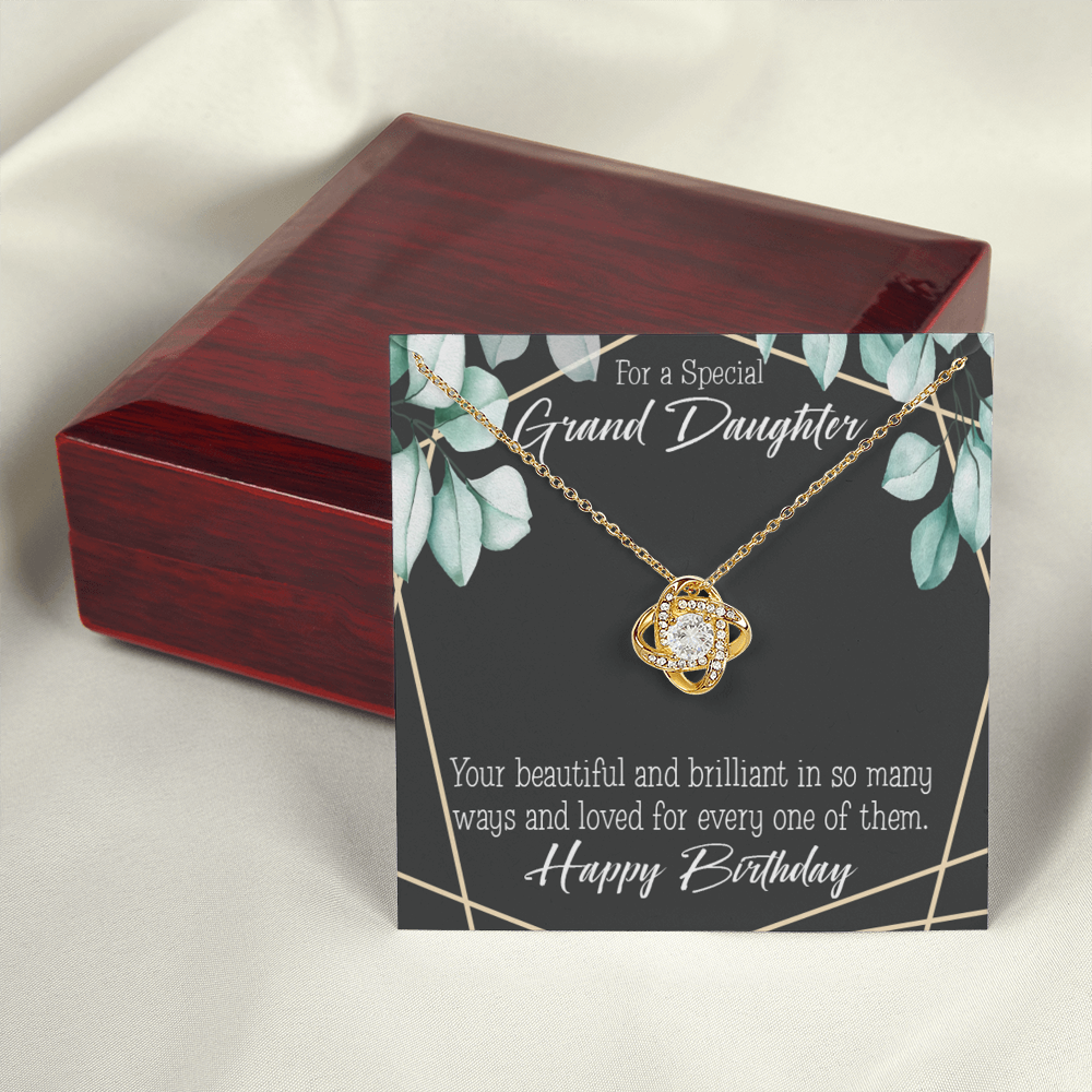 To My Granddaughter Happy Birthday Infinity Knot Necklace Message Card-Express Your Love Gifts