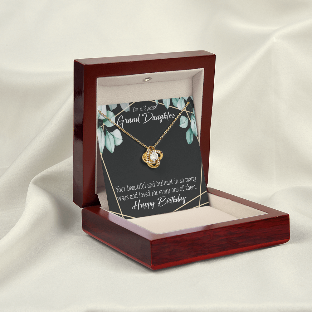 To My Granddaughter Happy Birthday Infinity Knot Necklace Message Card-Express Your Love Gifts