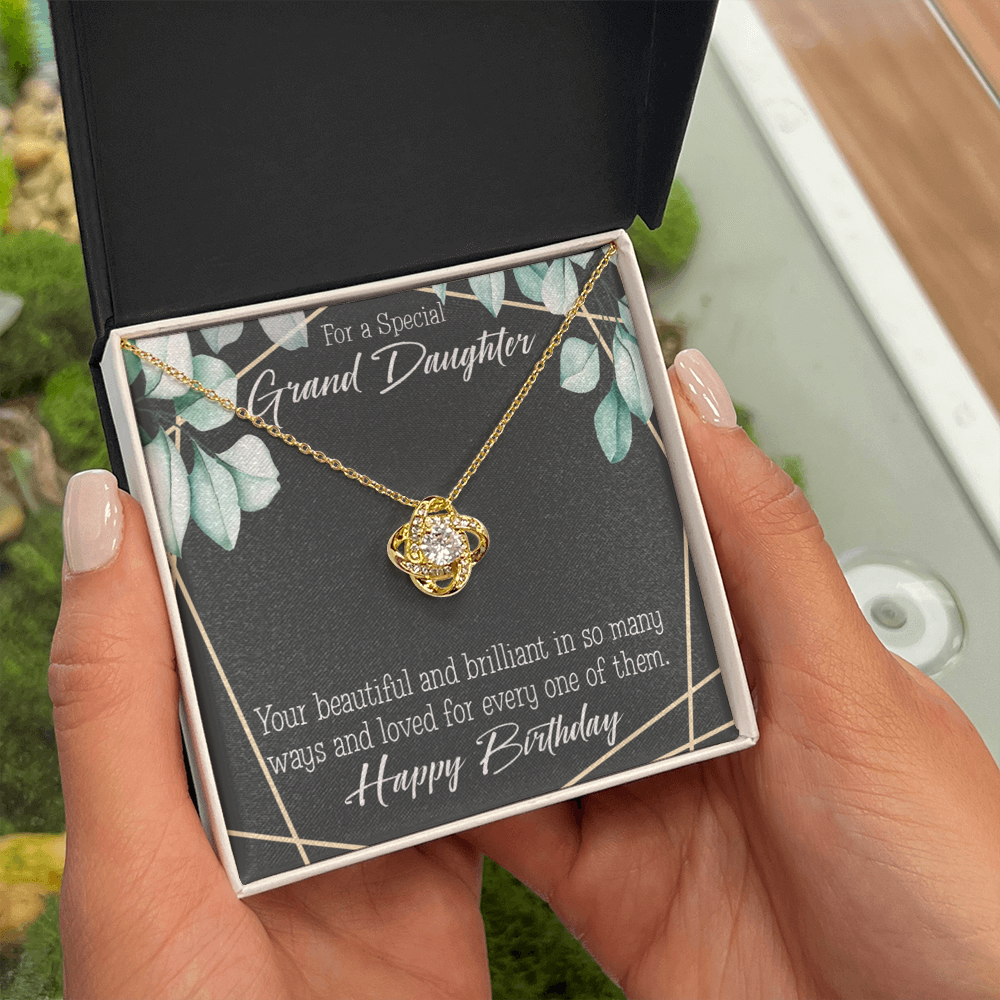 To My Granddaughter Happy Birthday Infinity Knot Necklace Message Card-Express Your Love Gifts