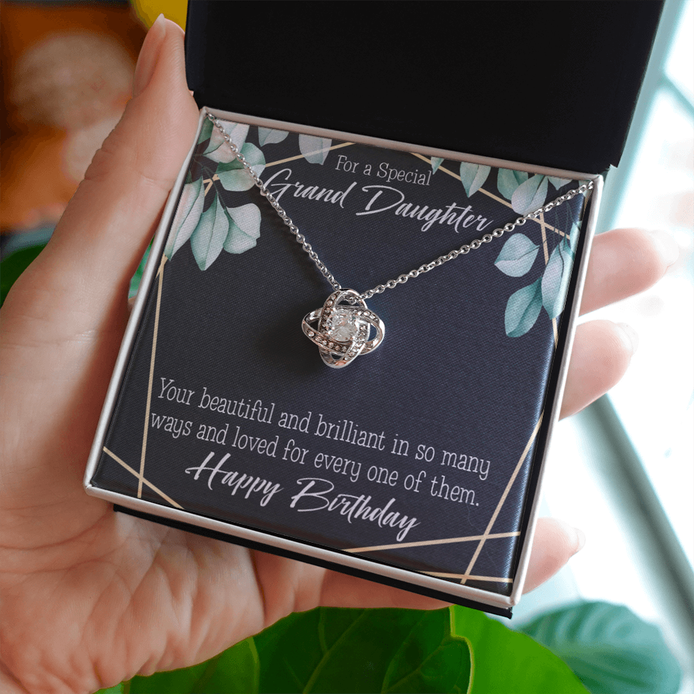 To My Granddaughter Happy Birthday Infinity Knot Necklace Message Card-Express Your Love Gifts
