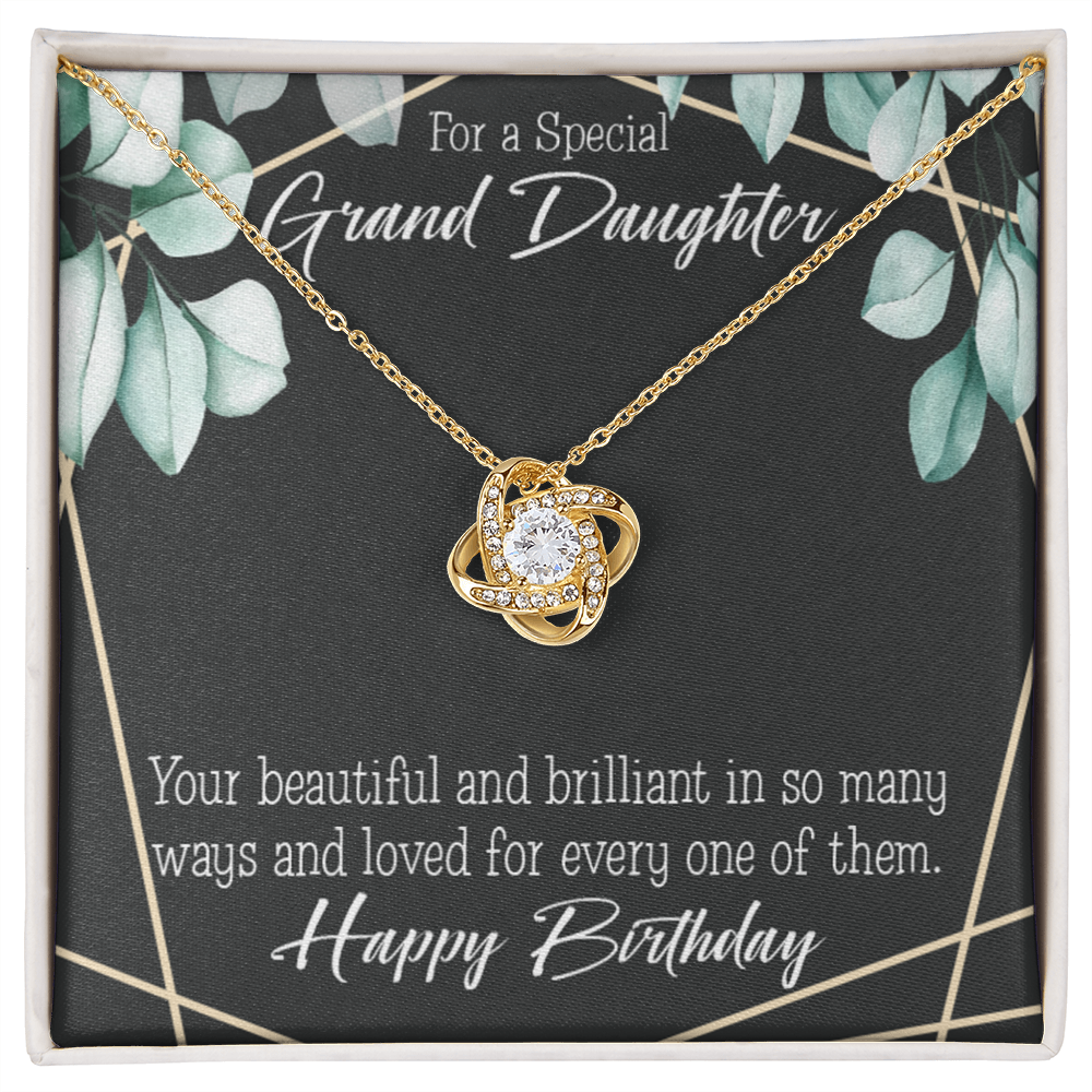 To My Granddaughter Happy Birthday Infinity Knot Necklace Message Card-Express Your Love Gifts