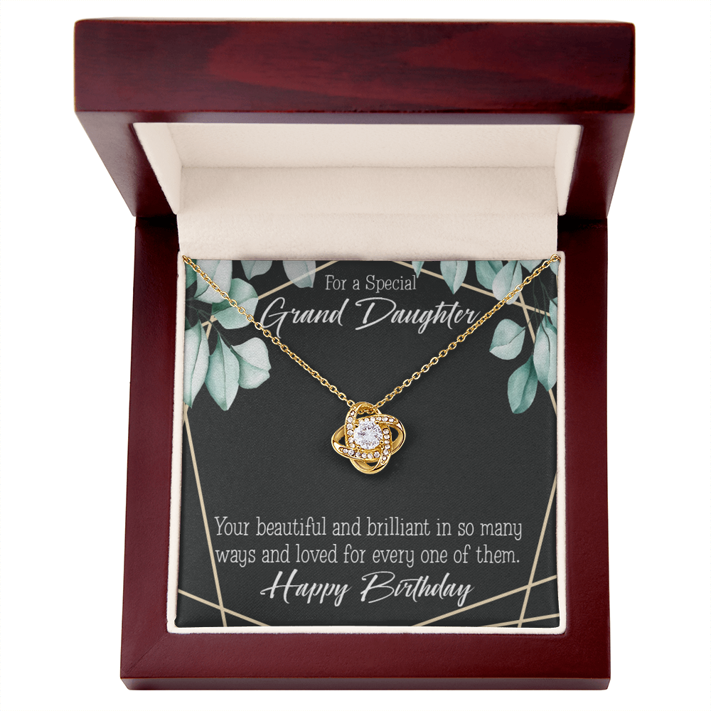To My Granddaughter Happy Birthday Infinity Knot Necklace Message Card-Express Your Love Gifts