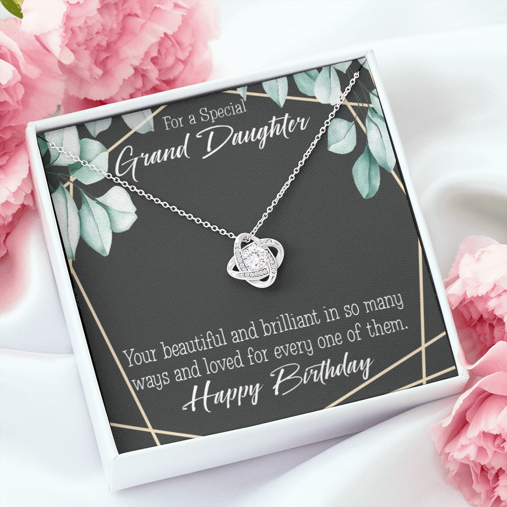 To My Granddaughter Happy Birthday Infinity Knot Necklace Message Card-Express Your Love Gifts