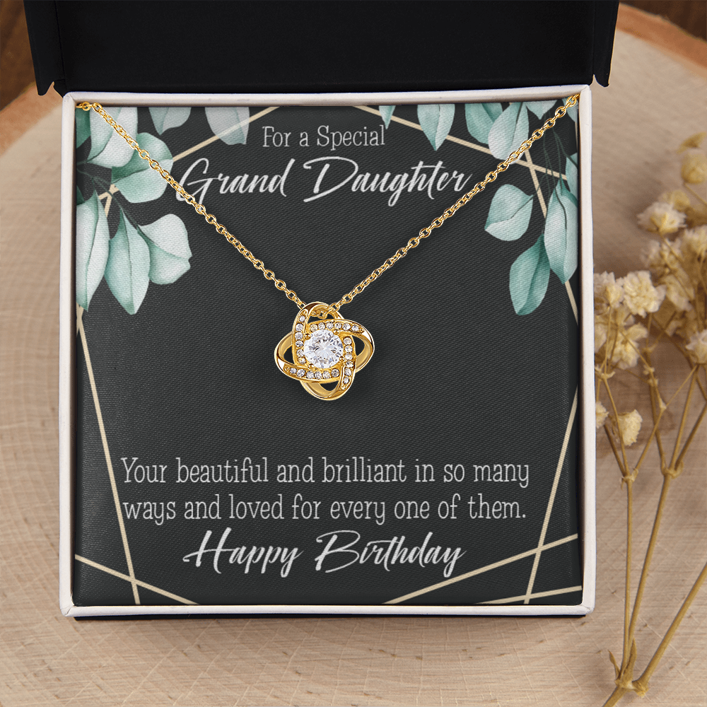 To My Granddaughter Happy Birthday Infinity Knot Necklace Message Card-Express Your Love Gifts