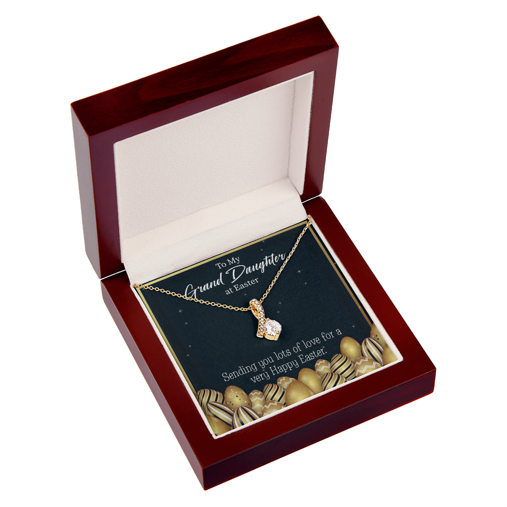 To My Granddaughter Happy Easter Granddaughter Alluring Ribbon Necklace Message Card-Express Your Love Gifts