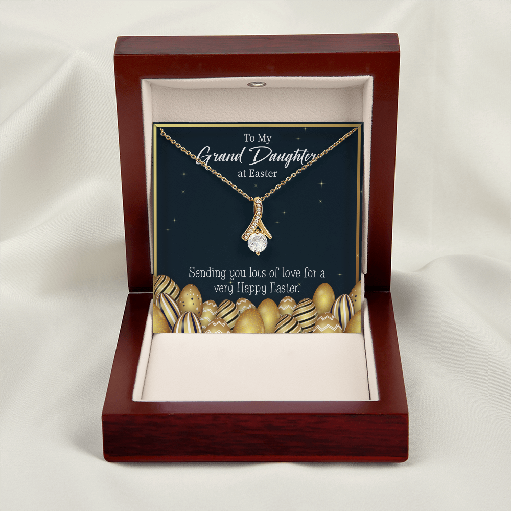 To My Granddaughter Happy Easter Granddaughter Alluring Ribbon Necklace Message Card-Express Your Love Gifts