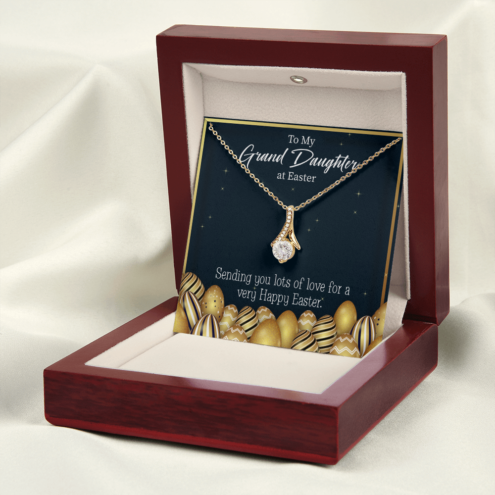To My Granddaughter Happy Easter Granddaughter Alluring Ribbon Necklace Message Card-Express Your Love Gifts