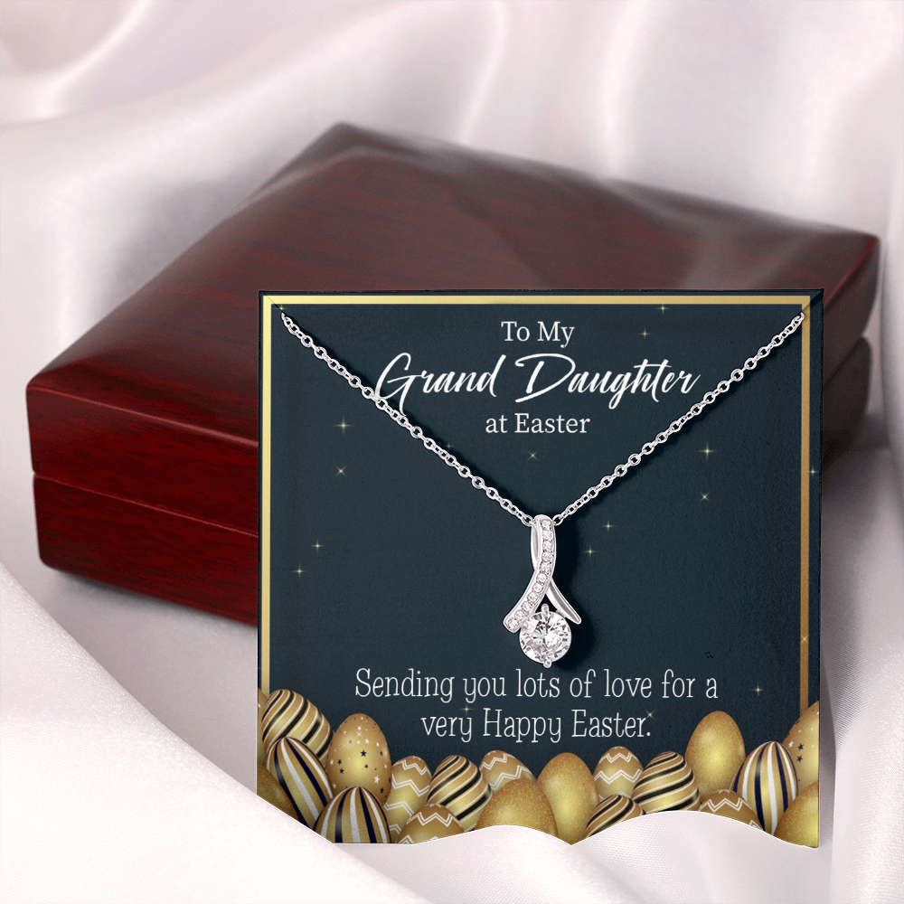 To My Granddaughter Happy Easter Granddaughter Alluring Ribbon Necklace Message Card-Express Your Love Gifts