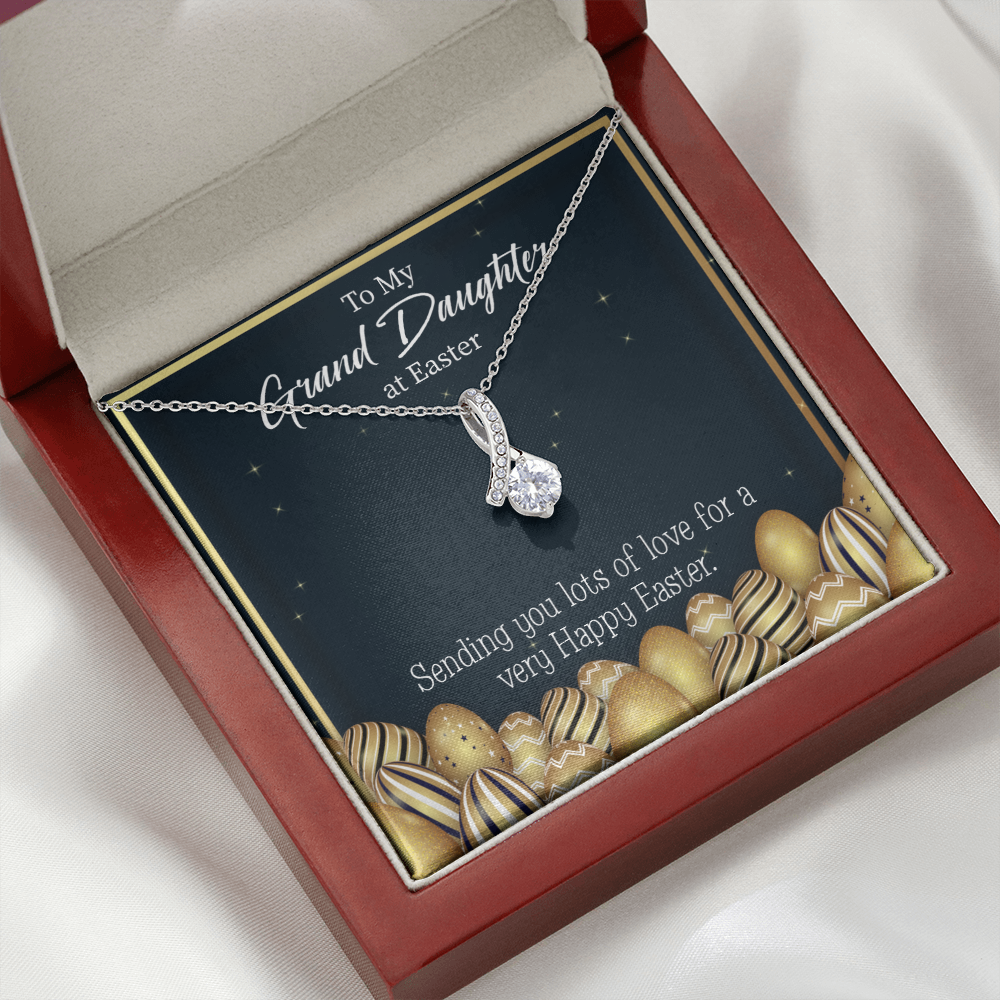 To My Granddaughter Happy Easter Granddaughter Alluring Ribbon Necklace Message Card-Express Your Love Gifts