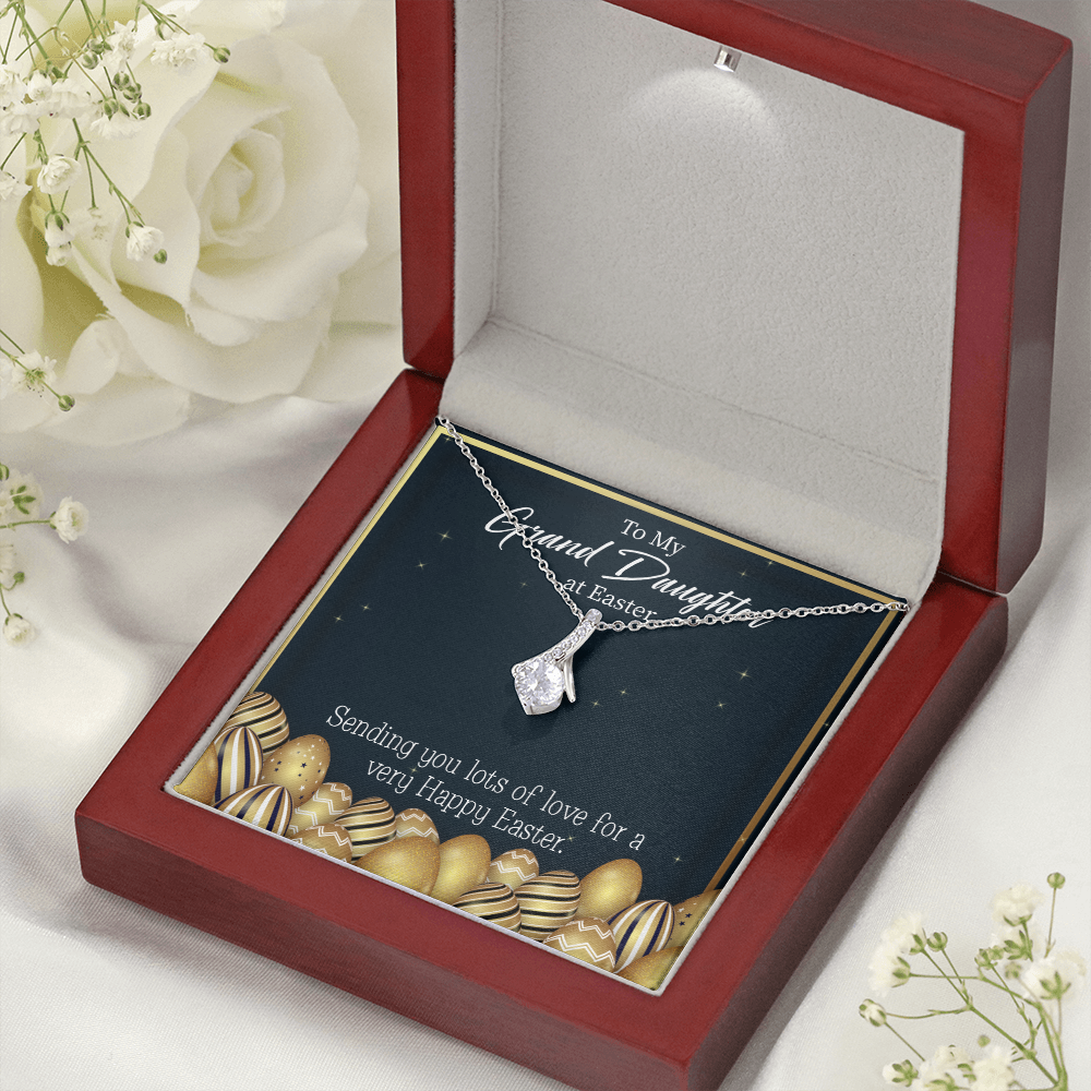 To My Granddaughter Happy Easter Granddaughter Alluring Ribbon Necklace Message Card-Express Your Love Gifts