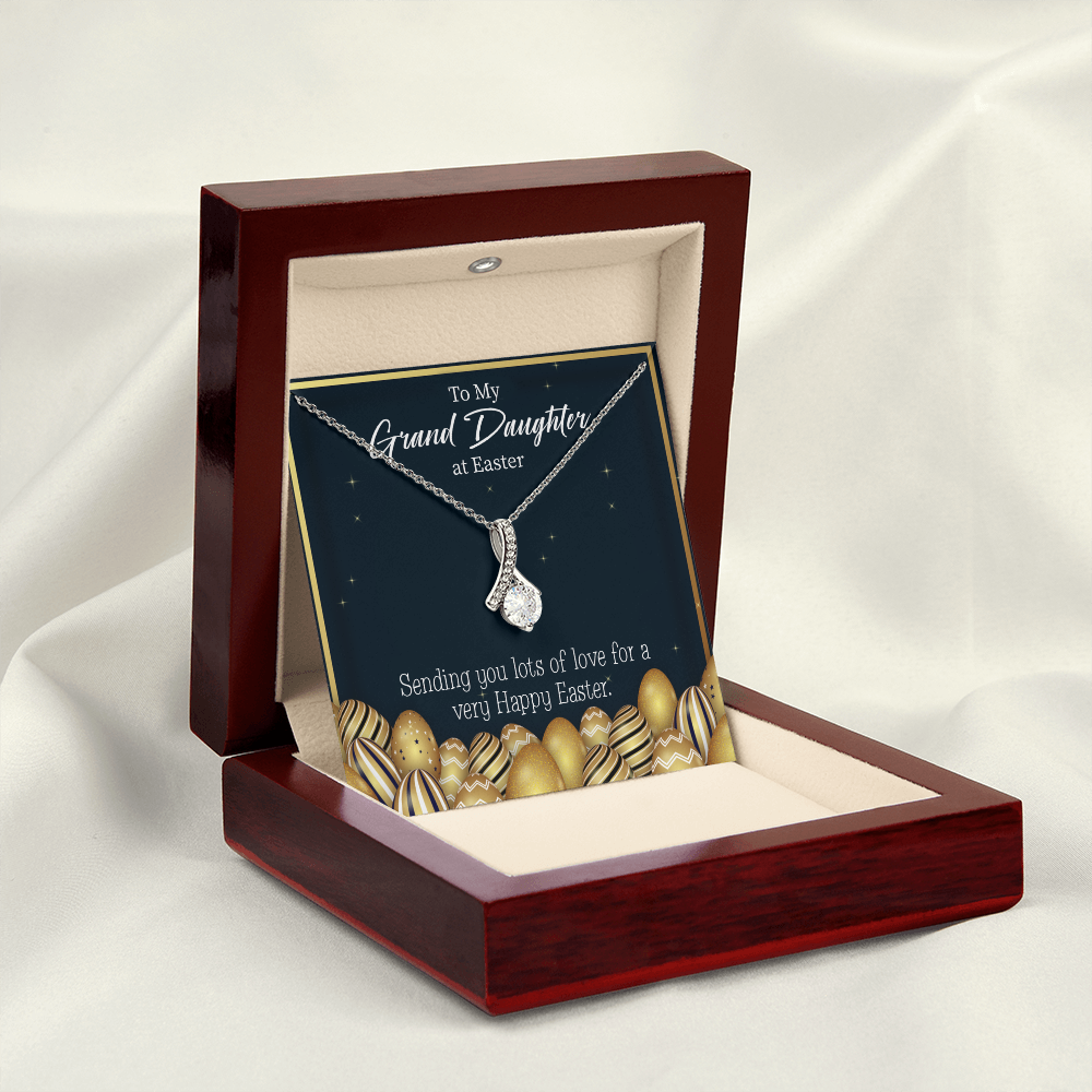 To My Granddaughter Happy Easter Granddaughter Alluring Ribbon Necklace Message Card-Express Your Love Gifts