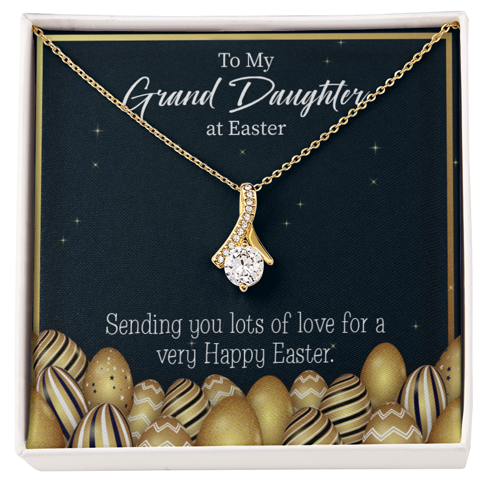 To My Granddaughter Happy Easter Granddaughter Alluring Ribbon Necklace Message Card-Express Your Love Gifts
