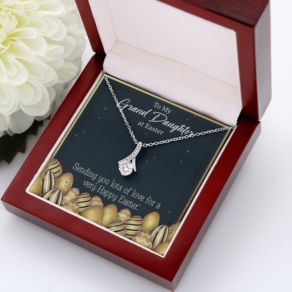 To My Granddaughter Happy Easter Granddaughter Alluring Ribbon Necklace Message Card-Express Your Love Gifts