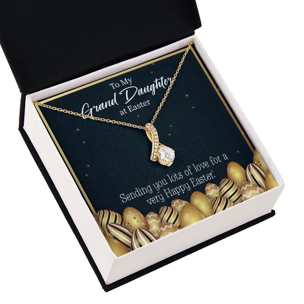 To My Granddaughter Happy Easter Granddaughter Alluring Ribbon Necklace Message Card-Express Your Love Gifts