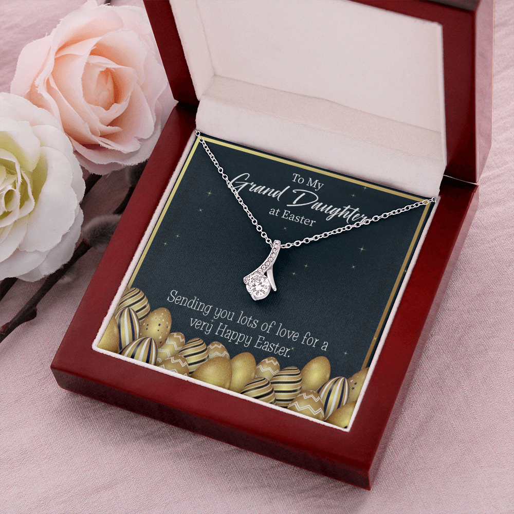 To My Granddaughter Happy Easter Granddaughter Alluring Ribbon Necklace Message Card-Express Your Love Gifts