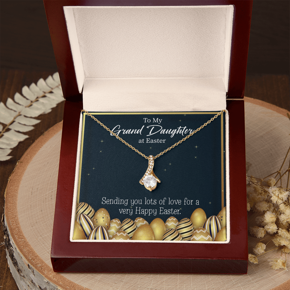 To My Granddaughter Happy Easter Granddaughter Alluring Ribbon Necklace Message Card-Express Your Love Gifts
