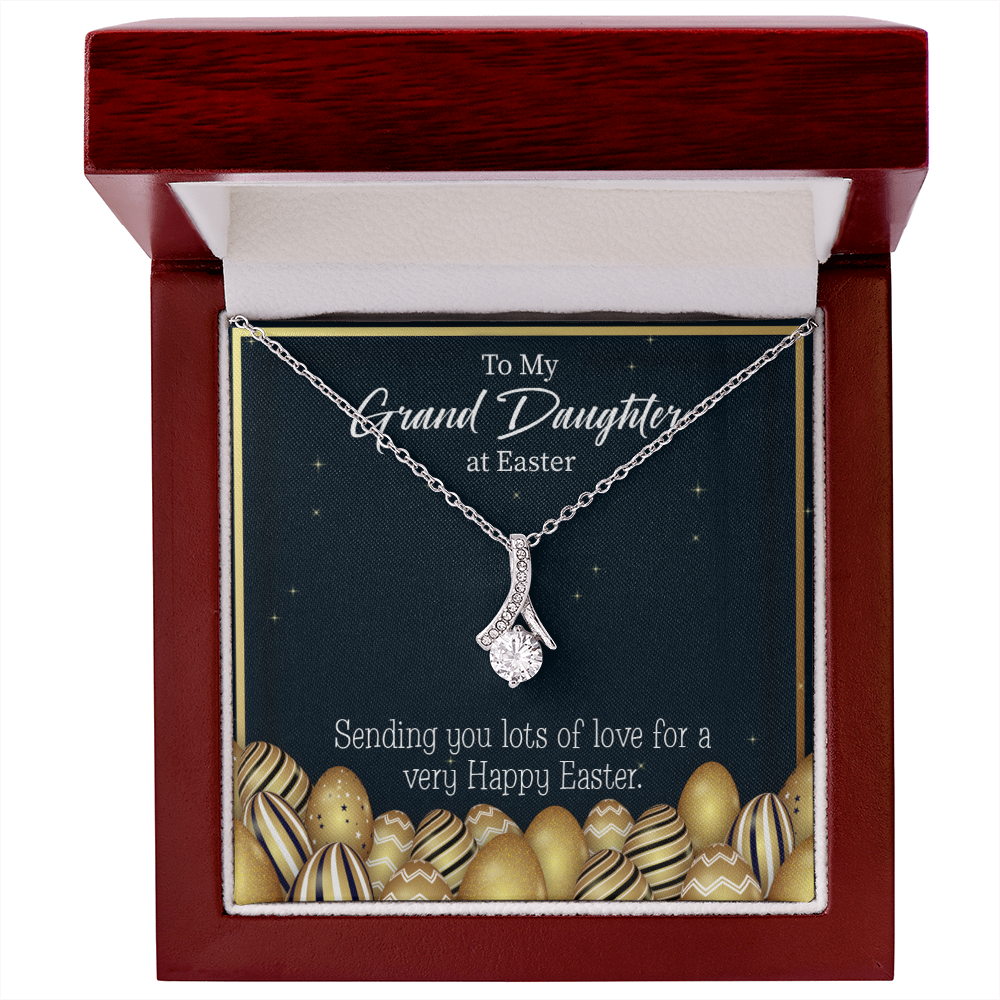 To My Granddaughter Happy Easter Granddaughter Alluring Ribbon Necklace Message Card-Express Your Love Gifts