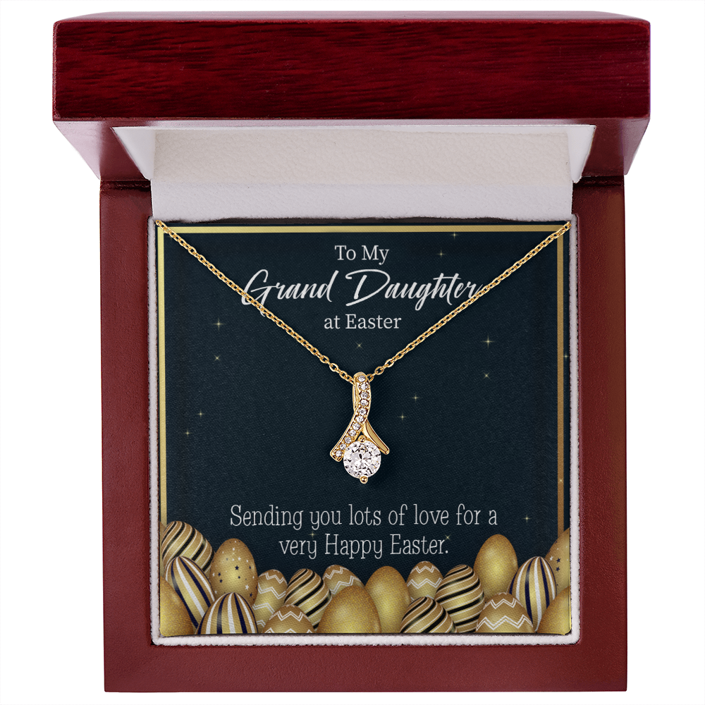 To My Granddaughter Happy Easter Granddaughter Alluring Ribbon Necklace Message Card-Express Your Love Gifts