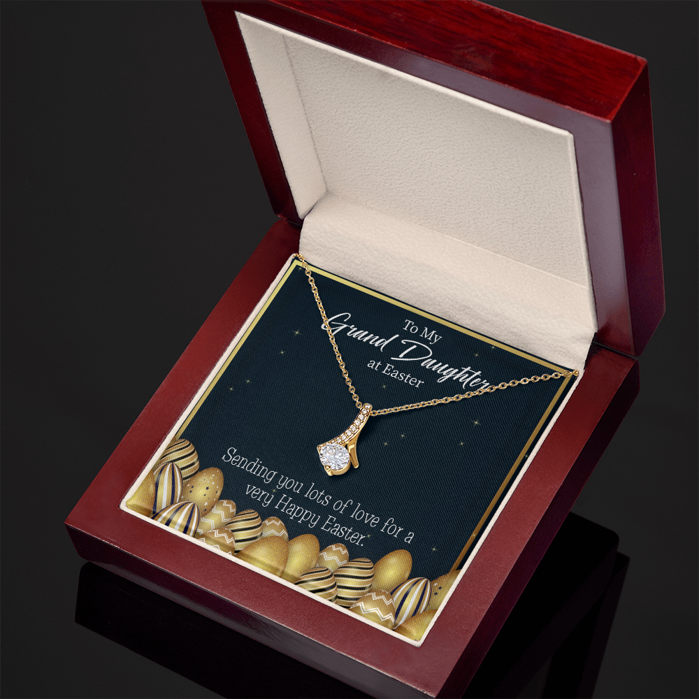 To My Granddaughter Happy Easter Granddaughter Alluring Ribbon Necklace Message Card-Express Your Love Gifts