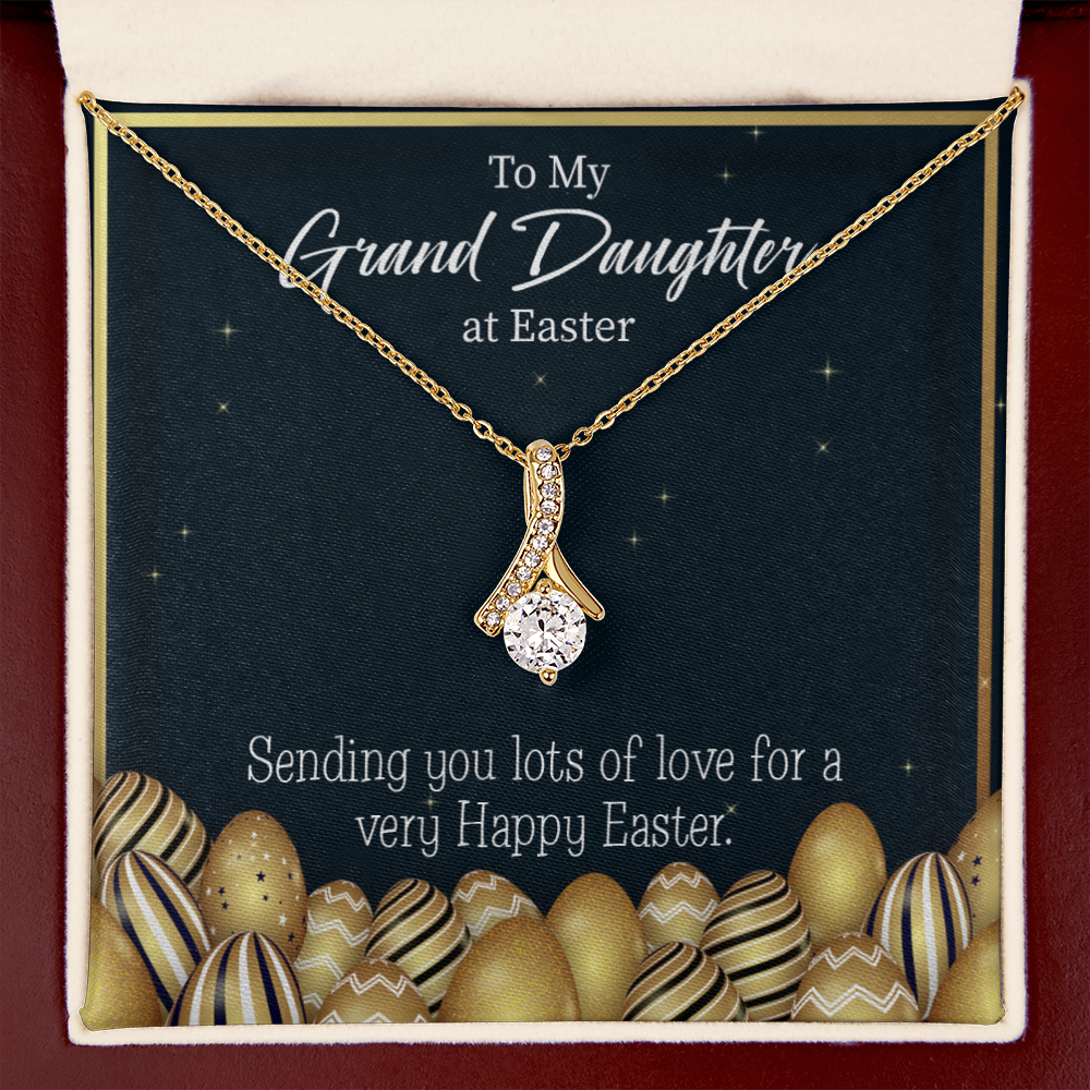 To My Granddaughter Happy Easter Granddaughter Alluring Ribbon Necklace Message Card-Express Your Love Gifts