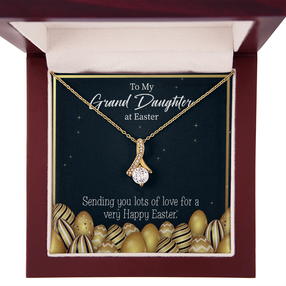 To My Granddaughter Happy Easter Granddaughter Alluring Ribbon Necklace Message Card-Express Your Love Gifts