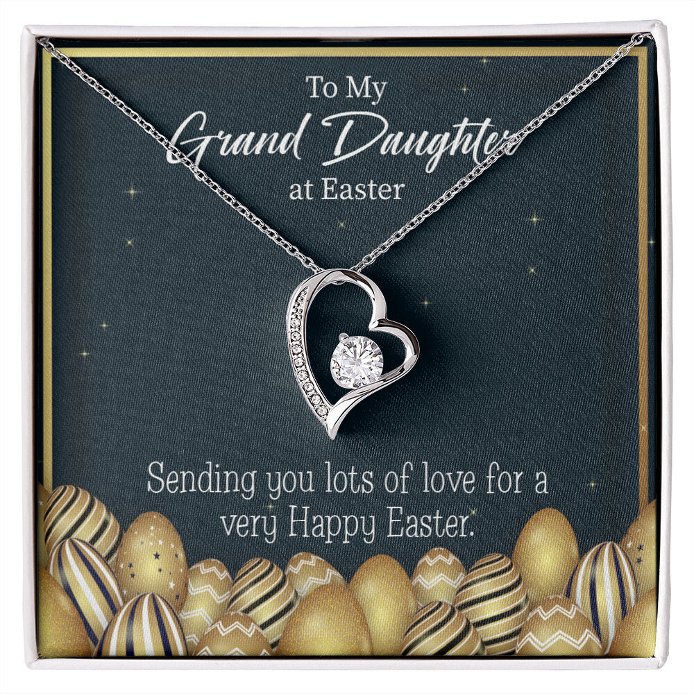 To My Granddaughter Happy Easter Granddaughter Forever Necklace w Message Card-Express Your Love Gifts