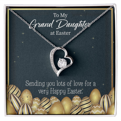 To My Granddaughter Happy Easter Granddaughter Forever Necklace w Message Card-Express Your Love Gifts