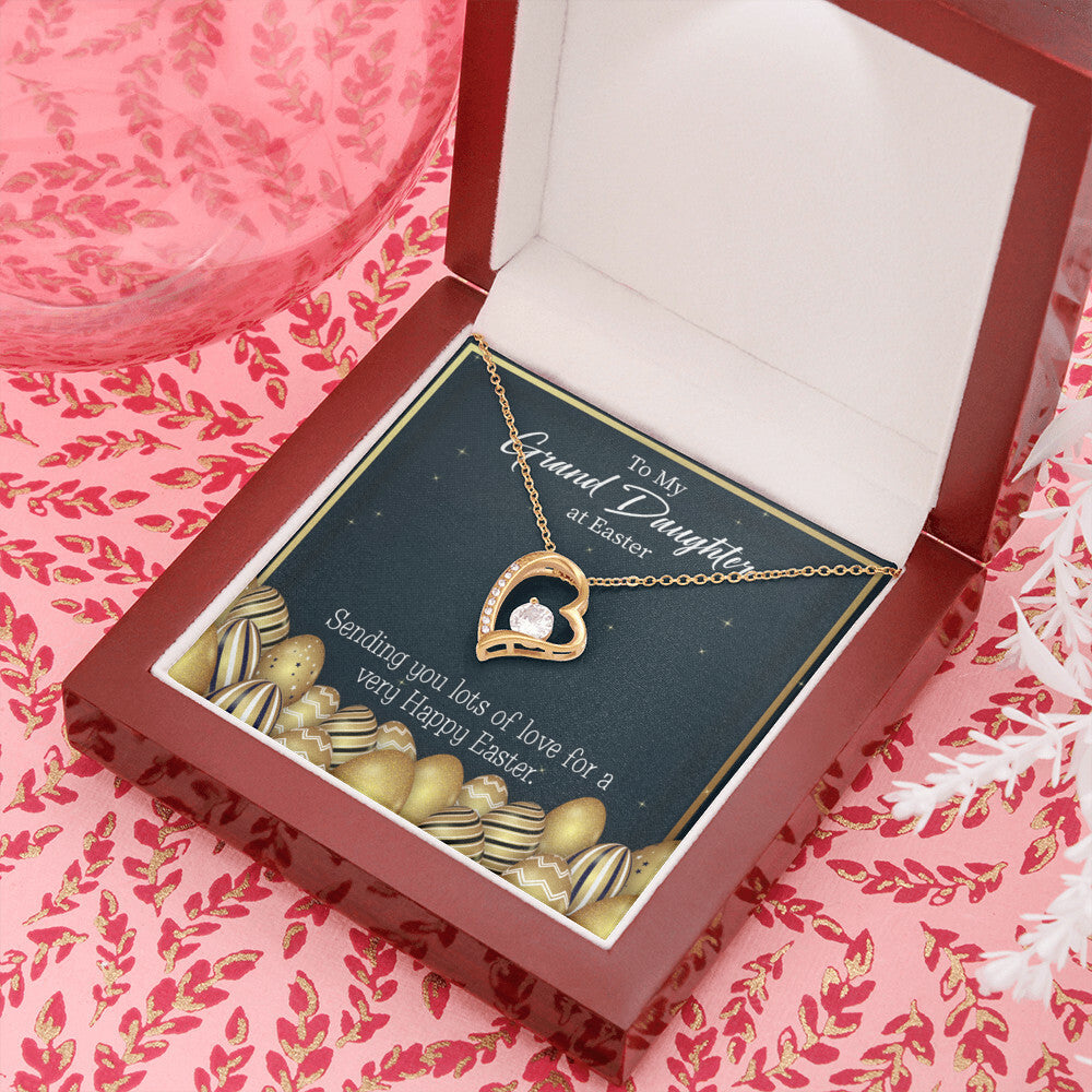 To My Granddaughter Happy Easter Granddaughter Forever Necklace w Message Card-Express Your Love Gifts
