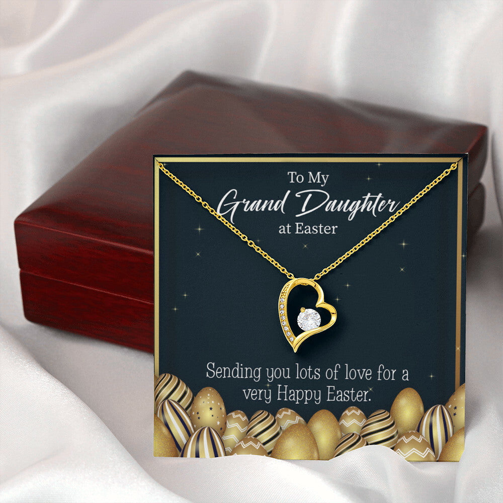 To My Granddaughter Happy Easter Granddaughter Forever Necklace w Message Card-Express Your Love Gifts