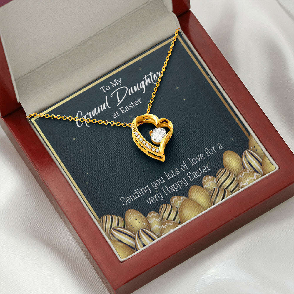 To My Granddaughter Happy Easter Granddaughter Forever Necklace w Message Card-Express Your Love Gifts