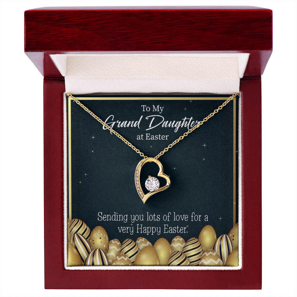 To My Granddaughter Happy Easter Granddaughter Forever Necklace w Message Card-Express Your Love Gifts