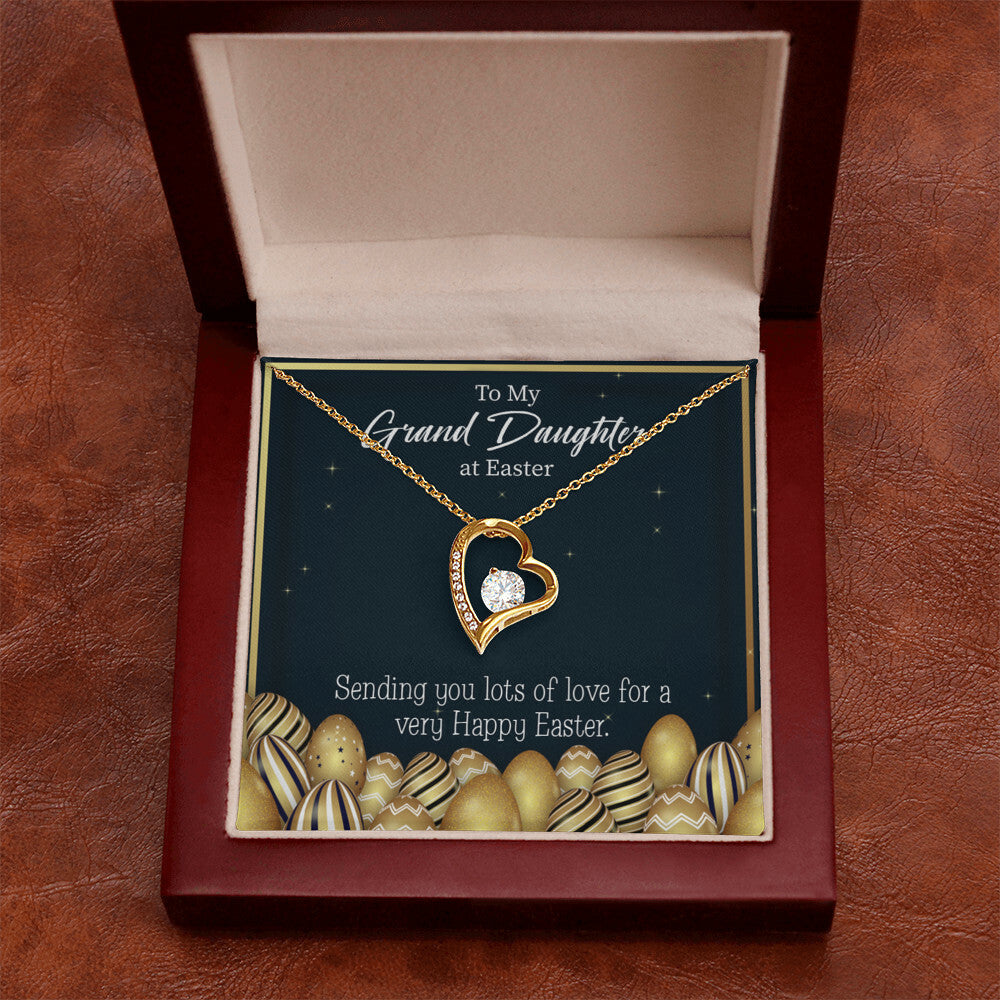 To My Granddaughter Happy Easter Granddaughter Forever Necklace w Message Card-Express Your Love Gifts