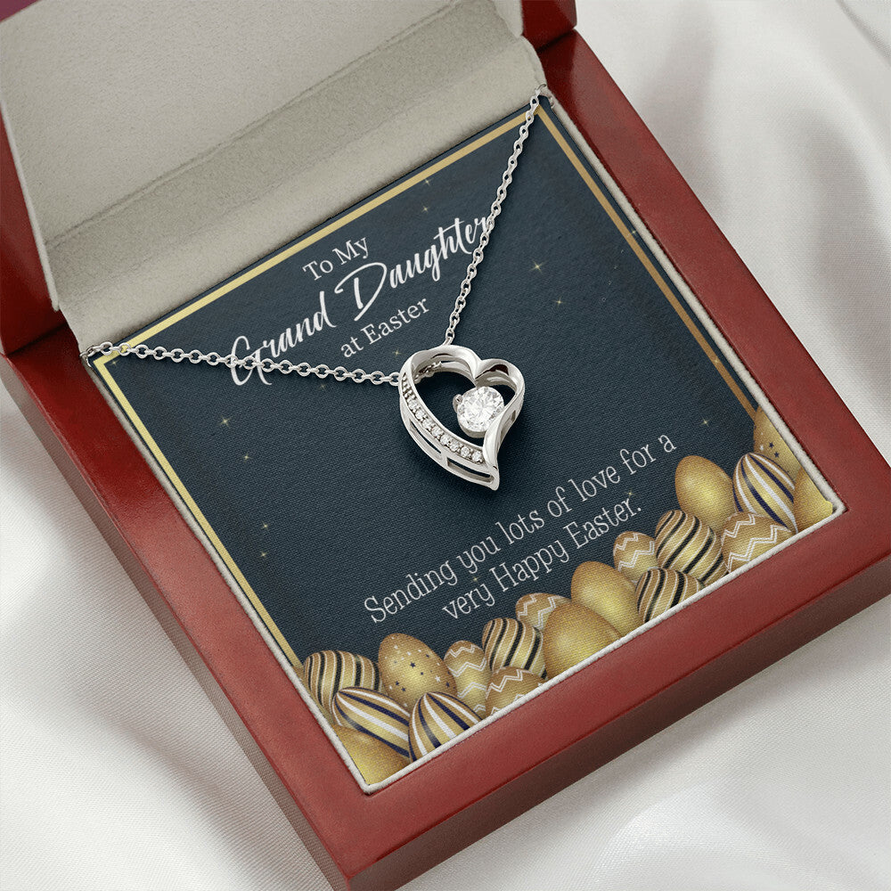 To My Granddaughter Happy Easter Granddaughter Forever Necklace w Message Card-Express Your Love Gifts