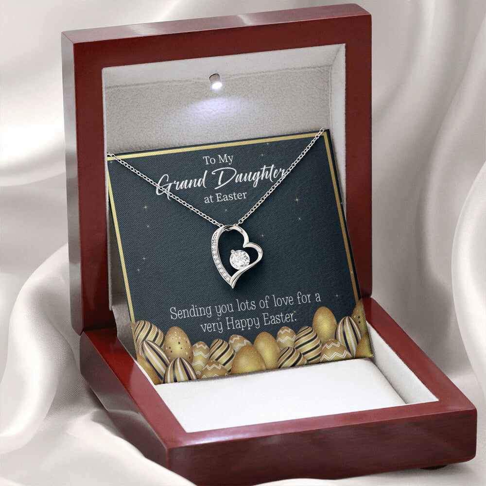 To My Granddaughter Happy Easter Granddaughter Forever Necklace w Message Card-Express Your Love Gifts
