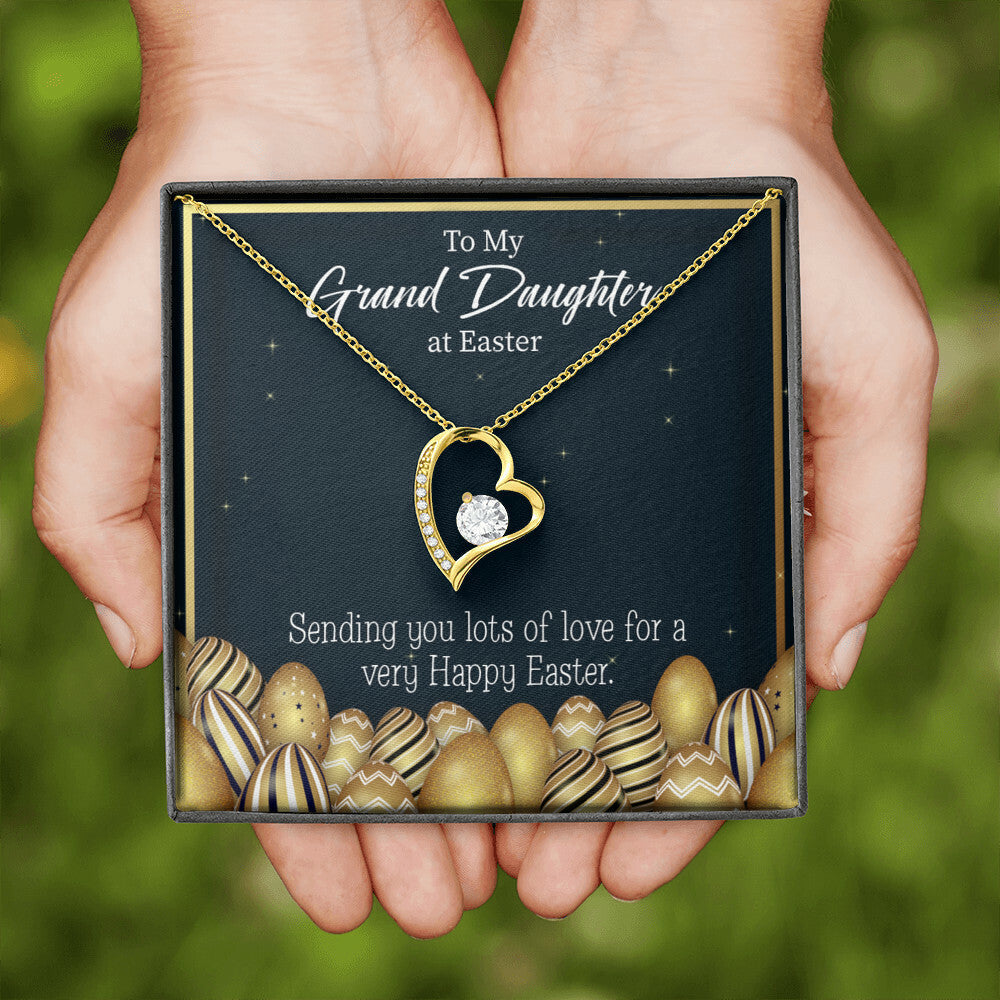 To My Granddaughter Happy Easter Granddaughter Forever Necklace w Message Card-Express Your Love Gifts