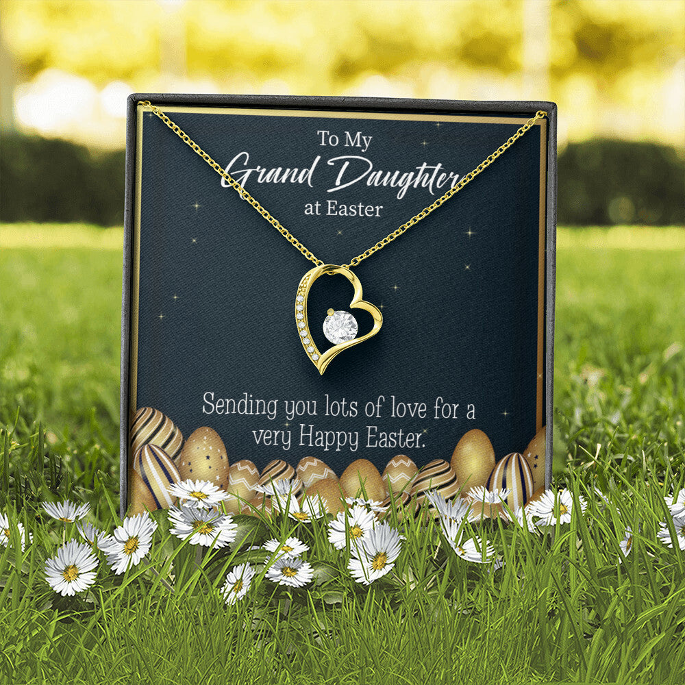 To My Granddaughter Happy Easter Granddaughter Forever Necklace w Message Card-Express Your Love Gifts