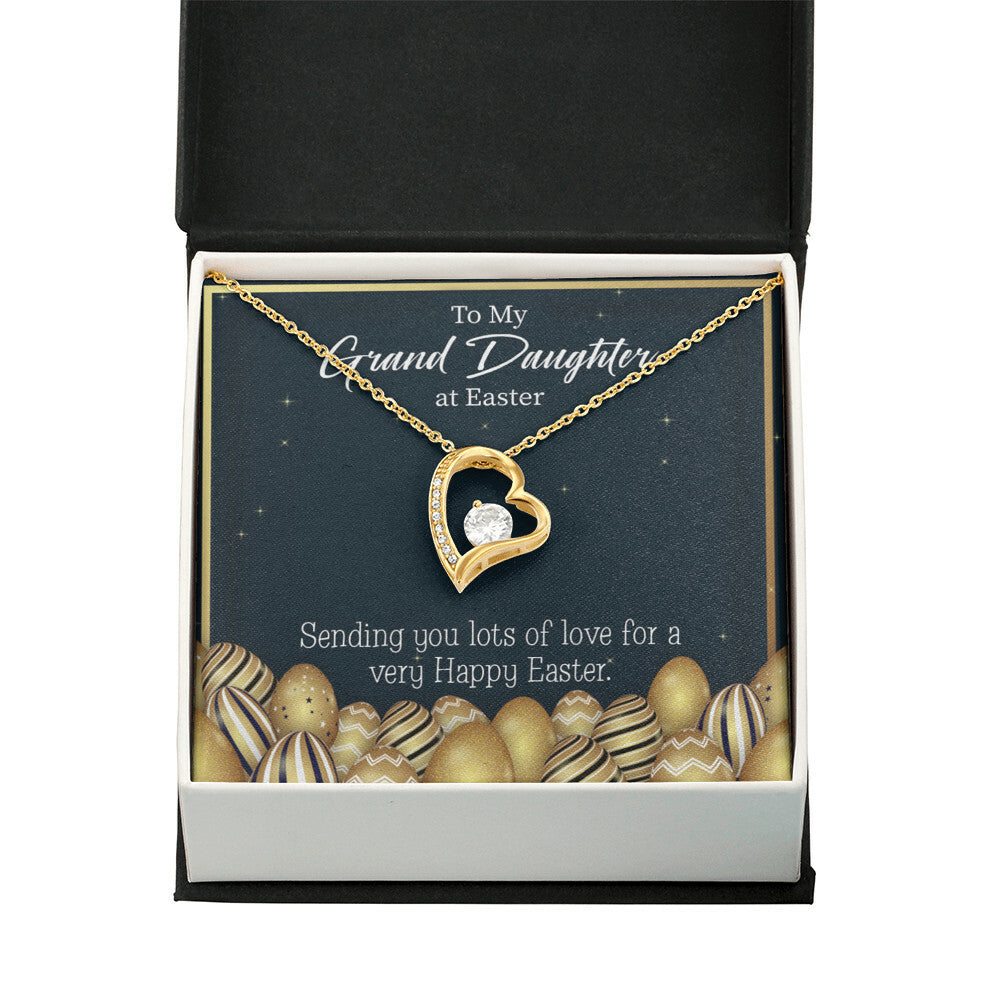 To My Granddaughter Happy Easter Granddaughter Forever Necklace w Message Card-Express Your Love Gifts