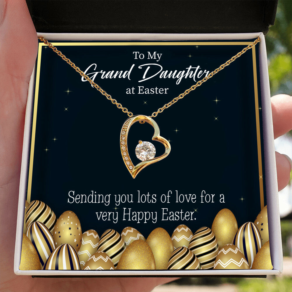 To My Granddaughter Happy Easter Granddaughter Forever Necklace w Message Card-Express Your Love Gifts