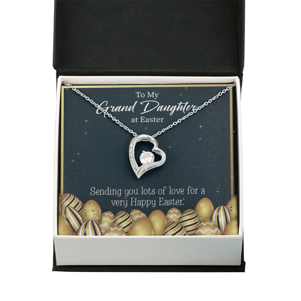 To My Granddaughter Happy Easter Granddaughter Forever Necklace w Message Card-Express Your Love Gifts