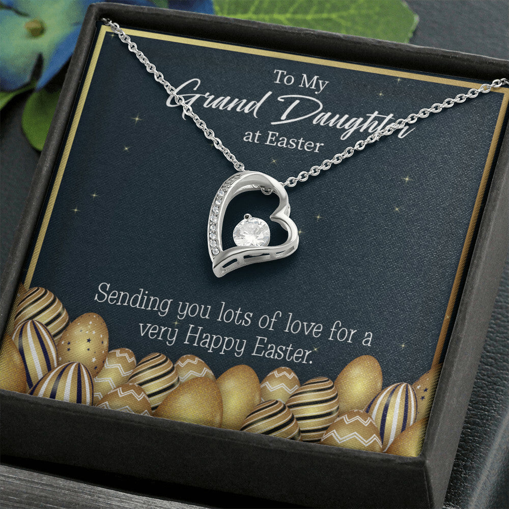 To My Granddaughter Happy Easter Granddaughter Forever Necklace w Message Card-Express Your Love Gifts