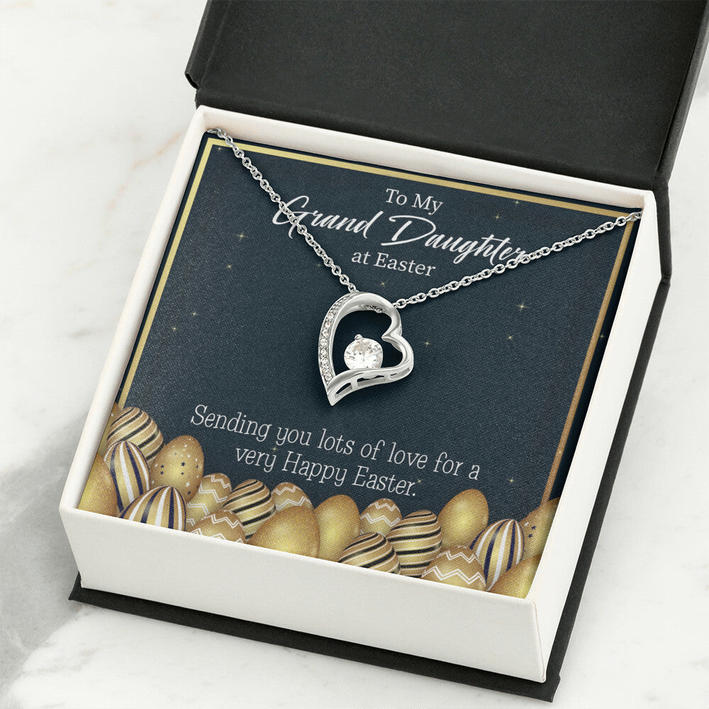 To My Granddaughter Happy Easter Granddaughter Forever Necklace w Message Card-Express Your Love Gifts