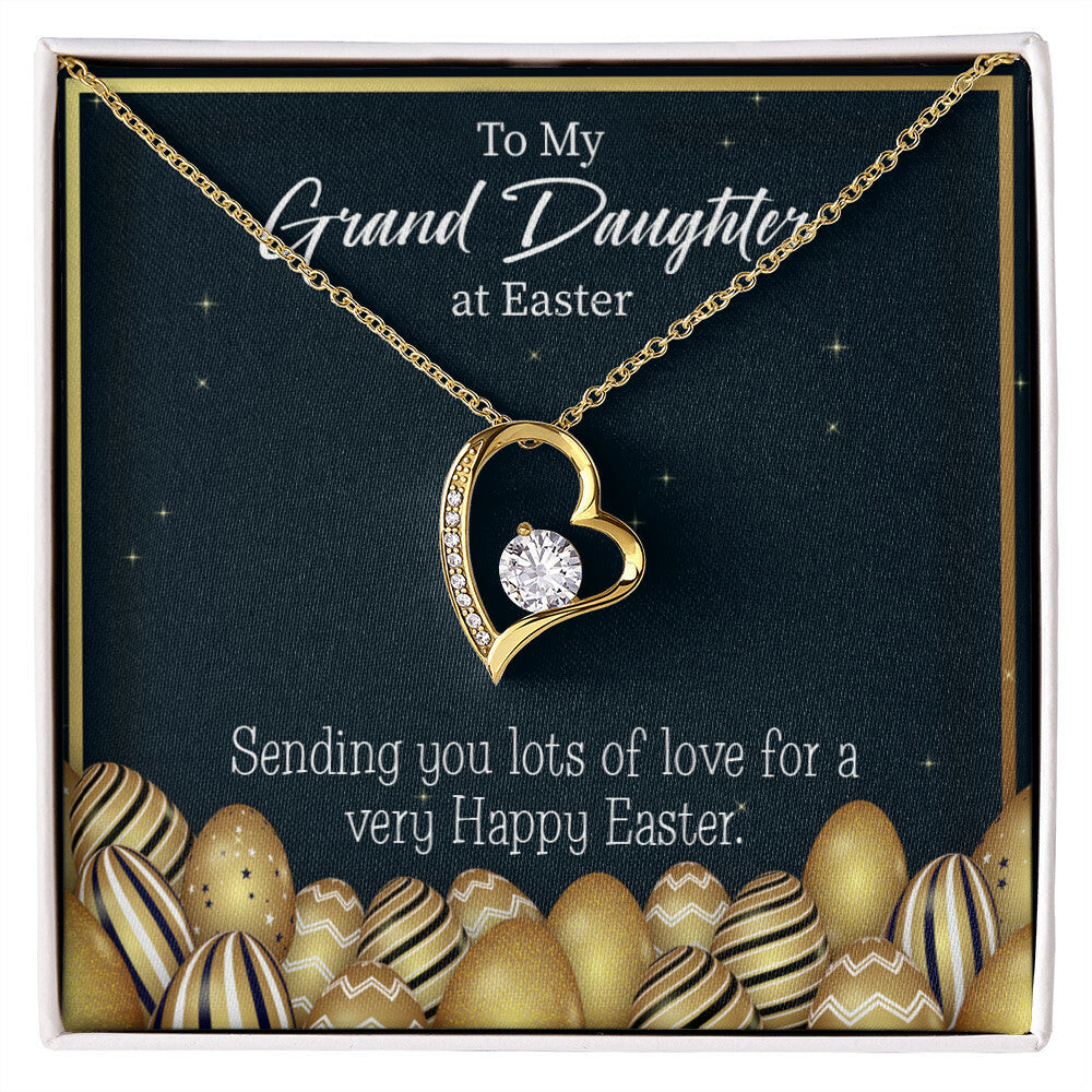 To My Granddaughter Happy Easter Granddaughter Forever Necklace w Message Card-Express Your Love Gifts