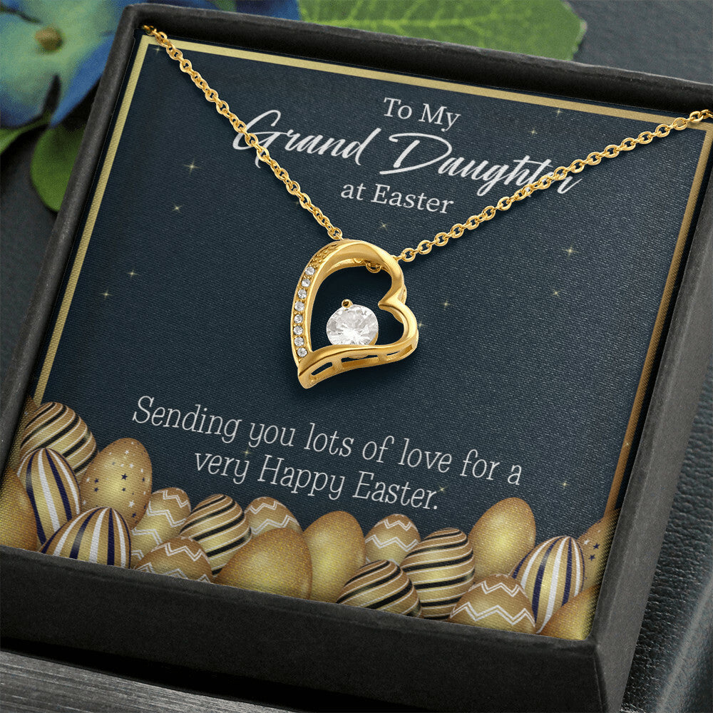 To My Granddaughter Happy Easter Granddaughter Forever Necklace w Message Card-Express Your Love Gifts