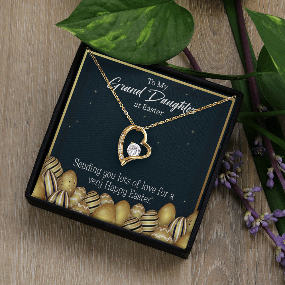 To My Granddaughter Happy Easter Granddaughter Forever Necklace w Message Card-Express Your Love Gifts