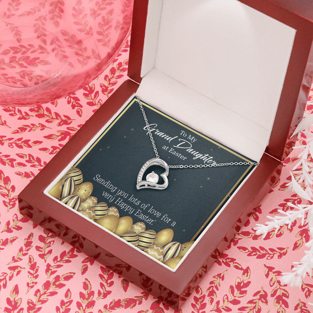 To My Granddaughter Happy Easter Granddaughter Forever Necklace w Message Card-Express Your Love Gifts