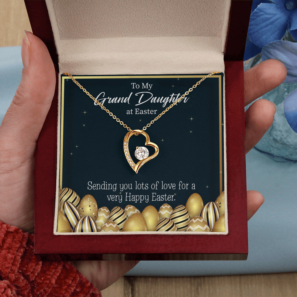 To My Granddaughter Happy Easter Granddaughter Forever Necklace w Message Card-Express Your Love Gifts