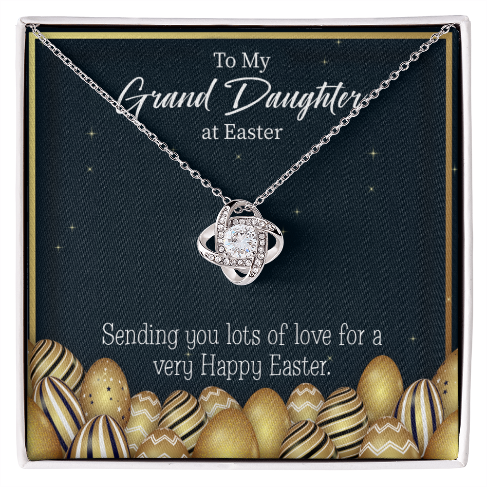 To My Granddaughter Happy Easter Infinity Knot Necklace Message Card-Express Your Love Gifts